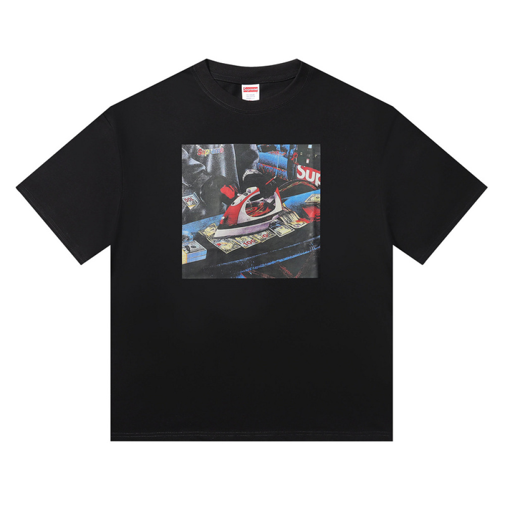 Supreme T-shirt Black White 008