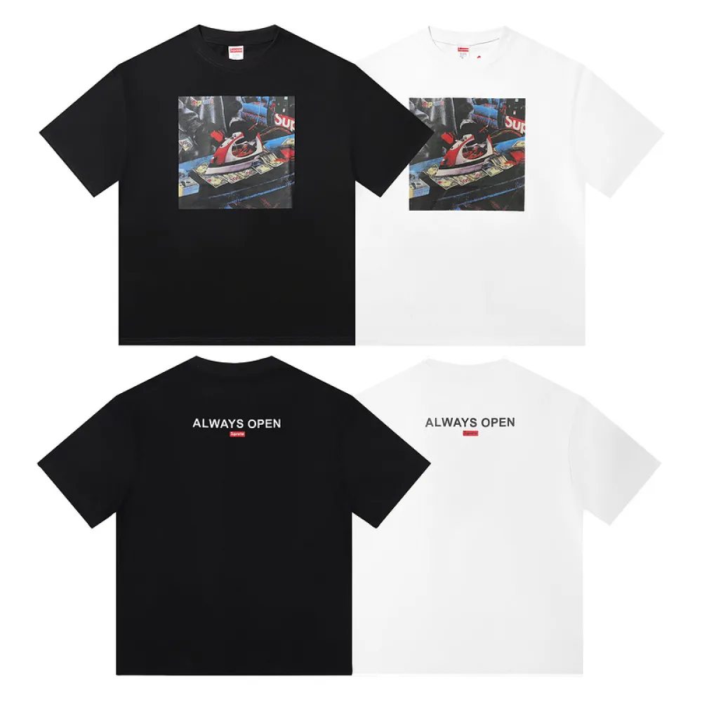 Supreme T-shirt Black White 008