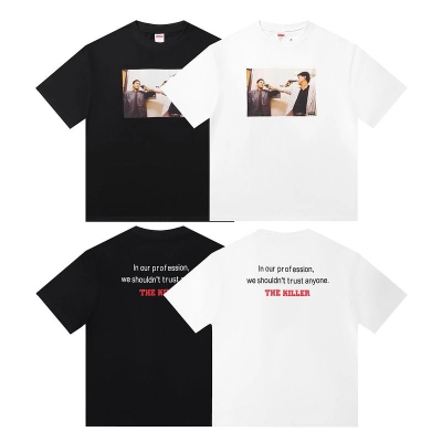 Supreme T-shirt Black White 009 01