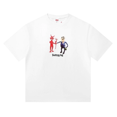 Supreme T-shirt Black White 010 02