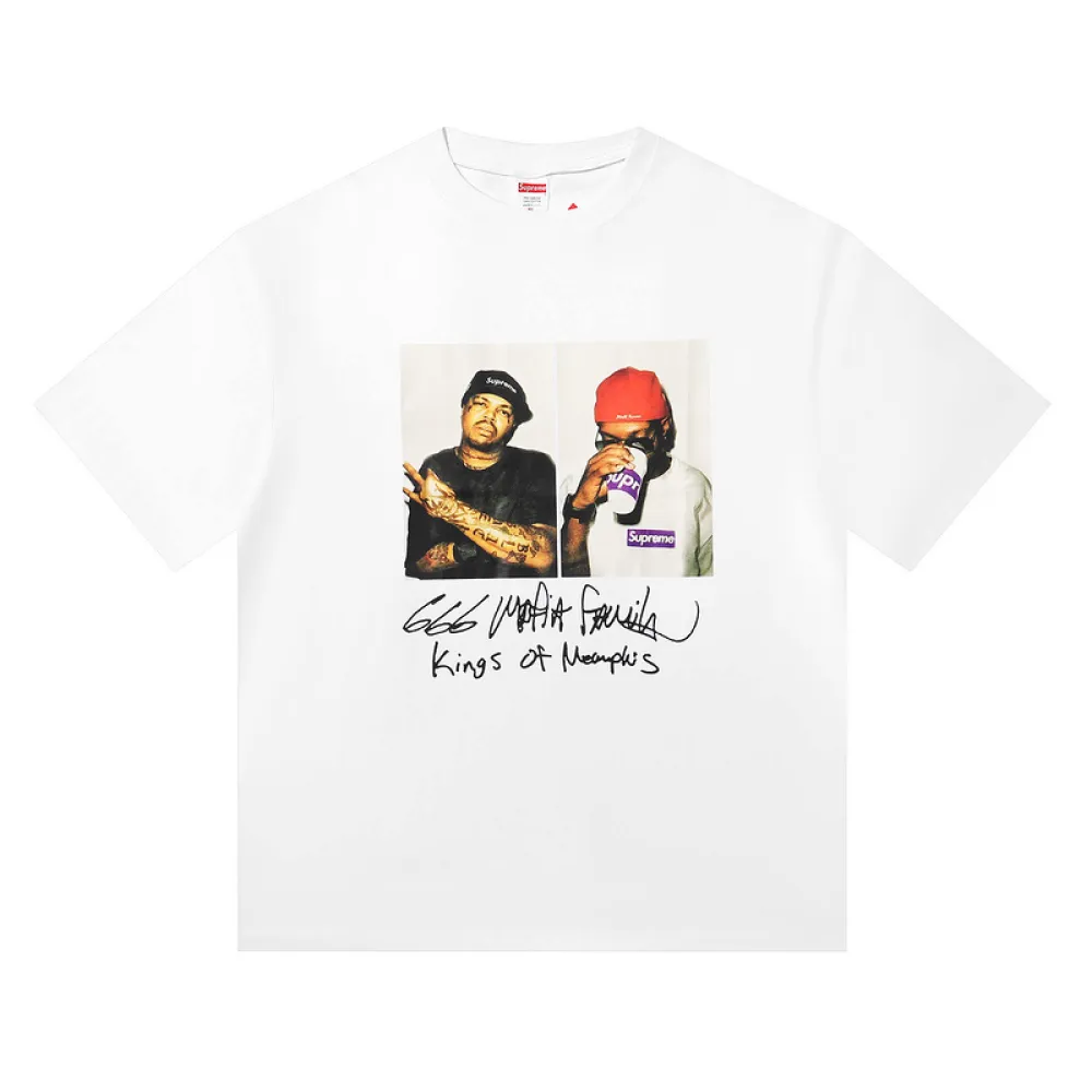 Supreme T-shirt Black White 002