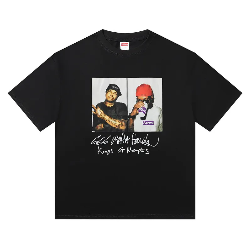 Supreme T-shirt Black White 002