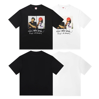 Supreme T-shirt Black White 002 01