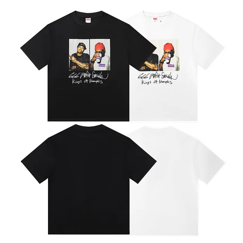 Supreme T-shirt Black White 002