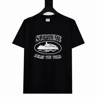 Supreme T-shirt Black White 017 01