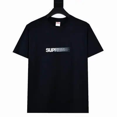 Supreme T-shirt Black White 020 02