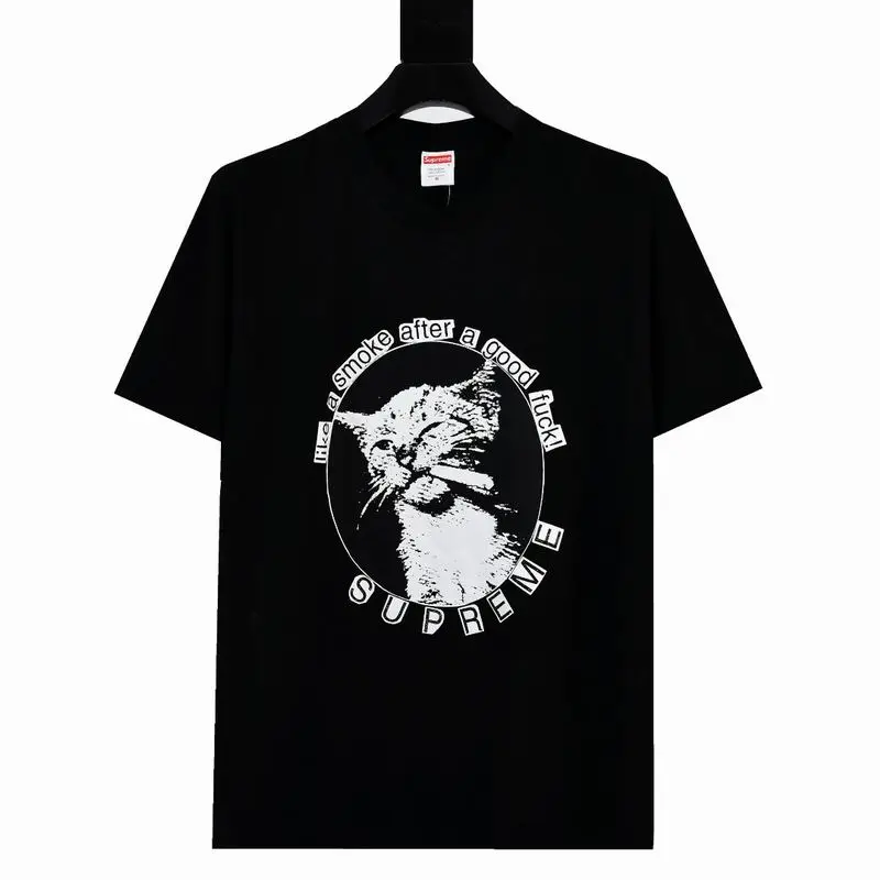 Supreme T-shirt Black White 026