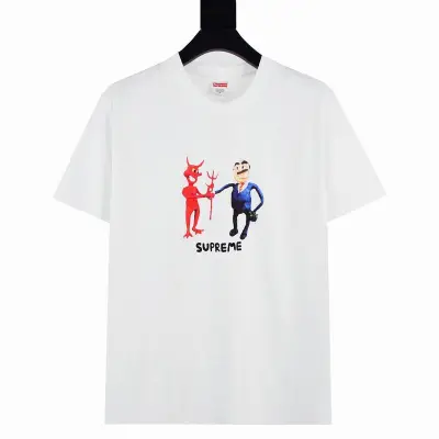 Supreme T-shirt Black White 027 01