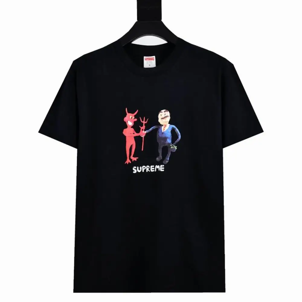 Supreme T-shirt Black White 027