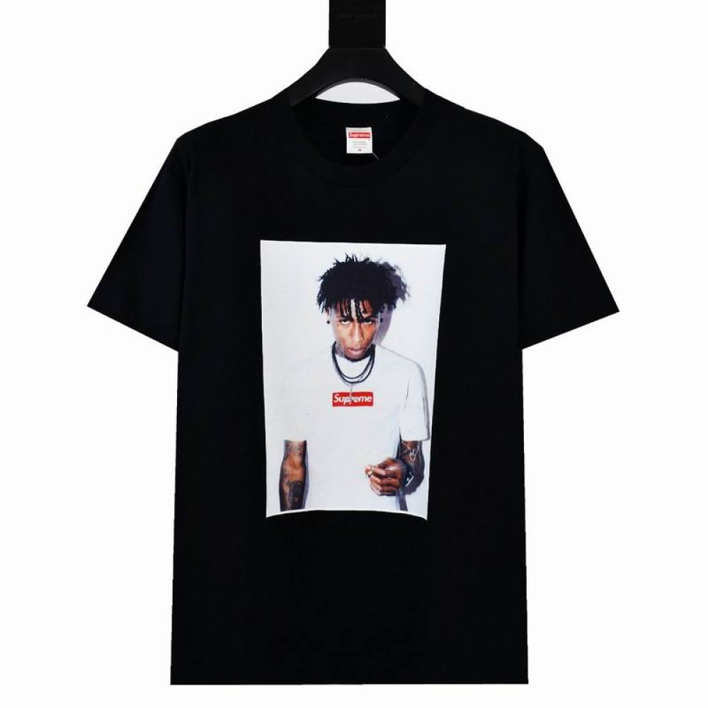 Supreme T-shirt Black White 031