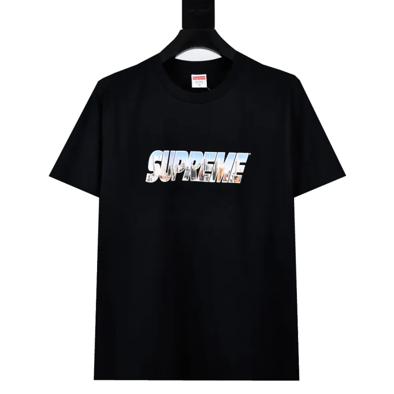 Supreme T-shirt Black White 032