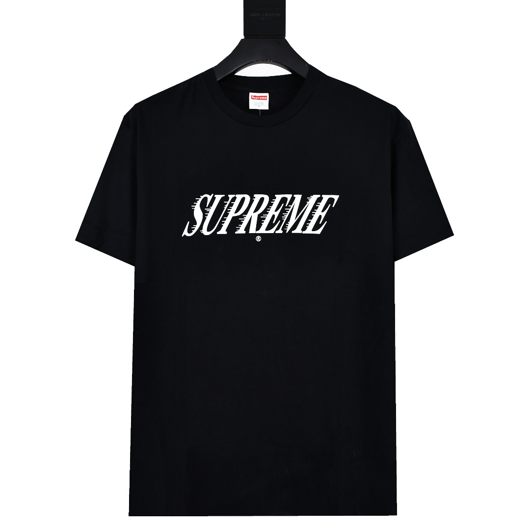Supreme T-shirt Black White 034