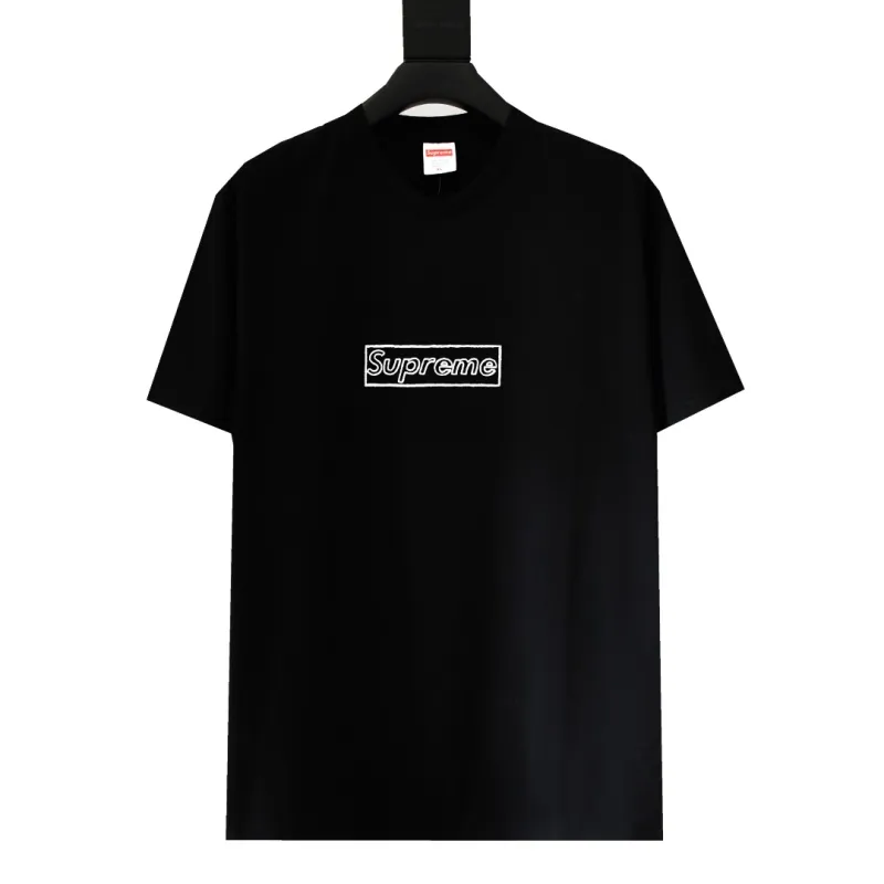 Supreme T-shirt Black White 037