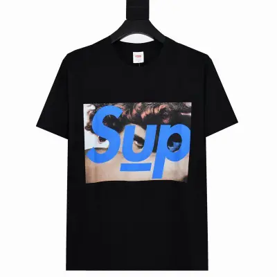 Supreme T-shirt Black White 043 01