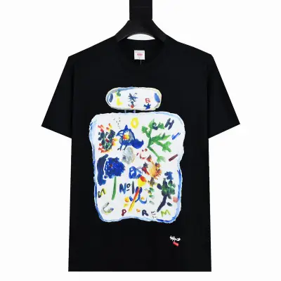 Supreme T-shirt Black White 045 01