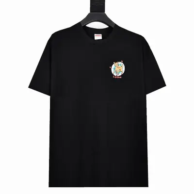 Supreme T-shirt Black White 047 01