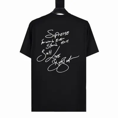 Supreme T-shirt Black White 048 02