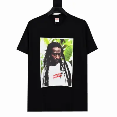 Supreme T-shirt Black White 048 01