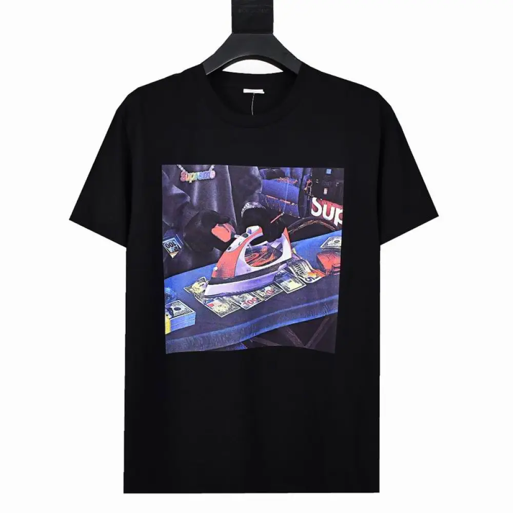 Supreme T-shirt Black White 050