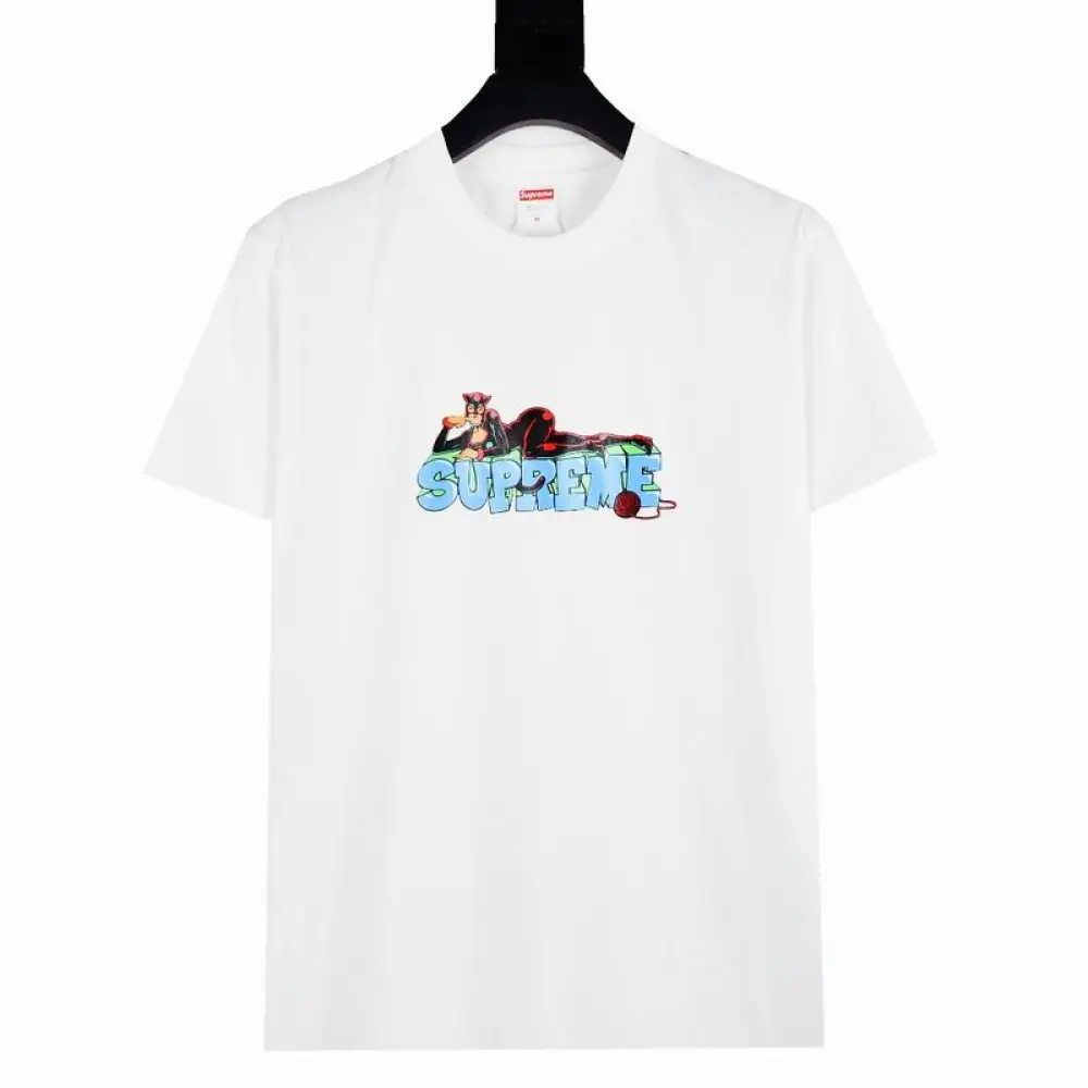 Supreme T-shirt Black White 054