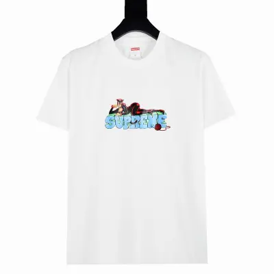 Supreme T-shirt Black White 054 02