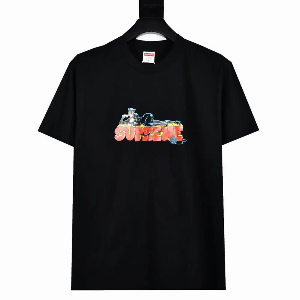 Supreme T-shirt Black White 054