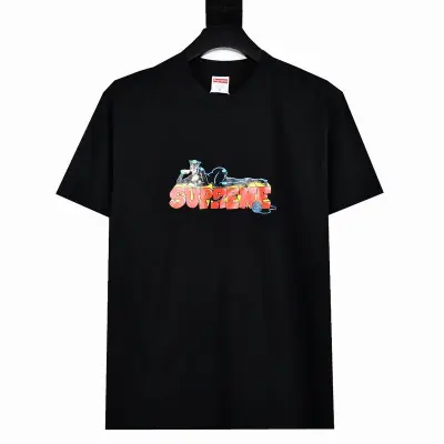 Supreme T-shirt Black White 054 01