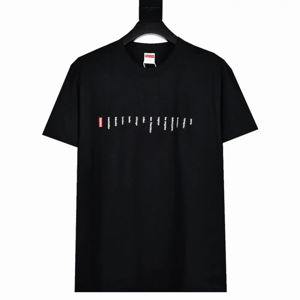 Supreme T-shirt Black White 056