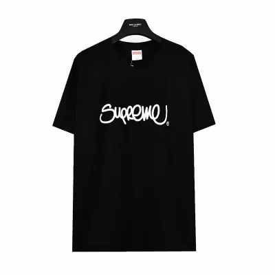 Supreme T-shirt Black White 059 01