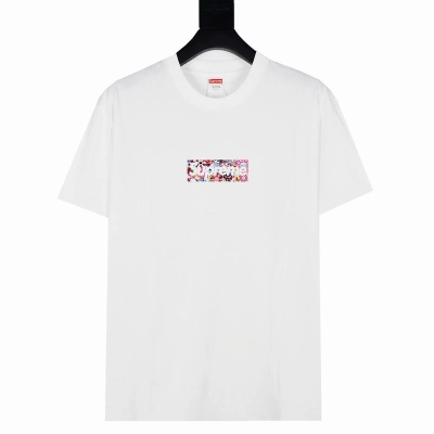 Supreme T-shirt Black White 063 01