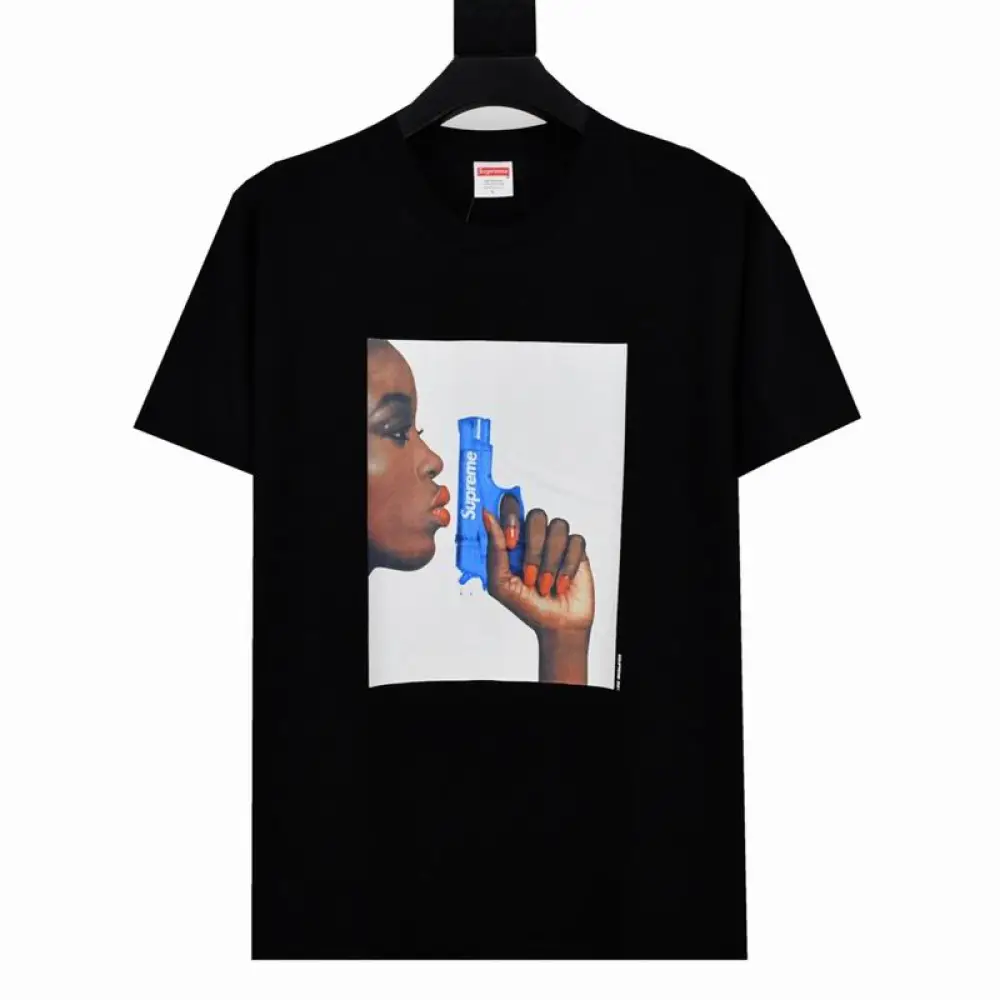 Supreme T-shirt Black White 061