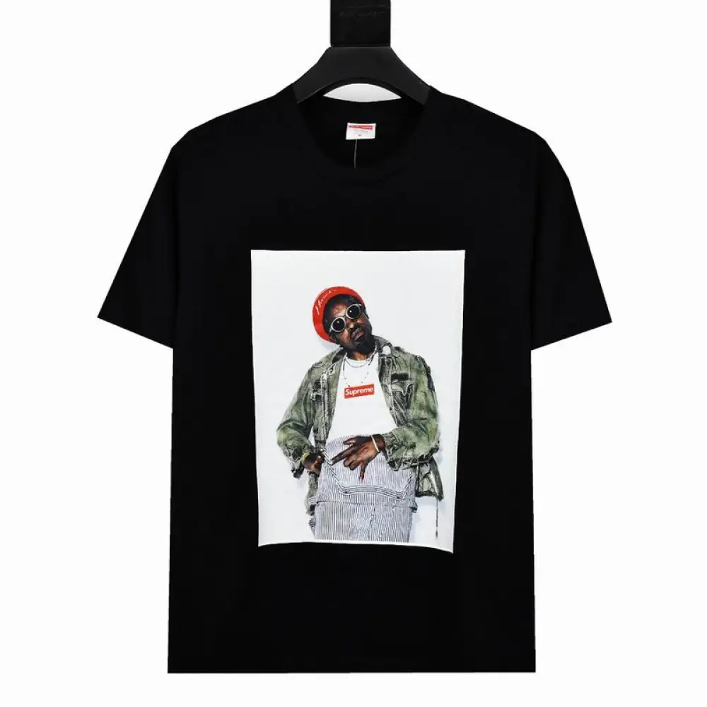 Supreme T-shirt Black White 069