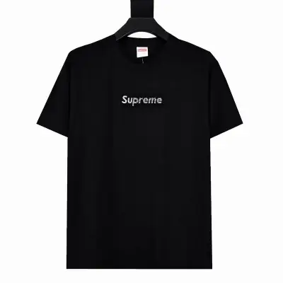 Supreme T-shirt Black White 078 01