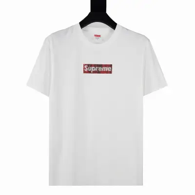 Supreme T-shirt Black White 078 02