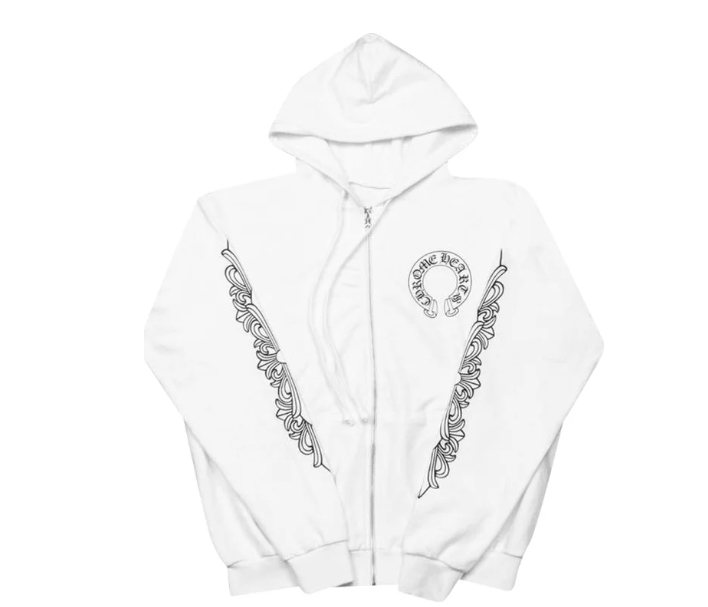 Chrome Hearts Floral Cross hoodie White