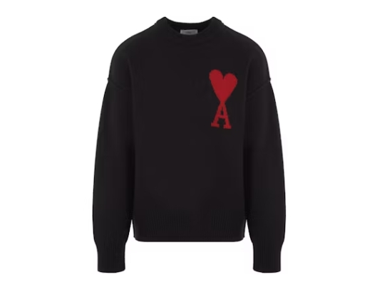 Ami Paris Ami De Coeur Sweater Black/Red