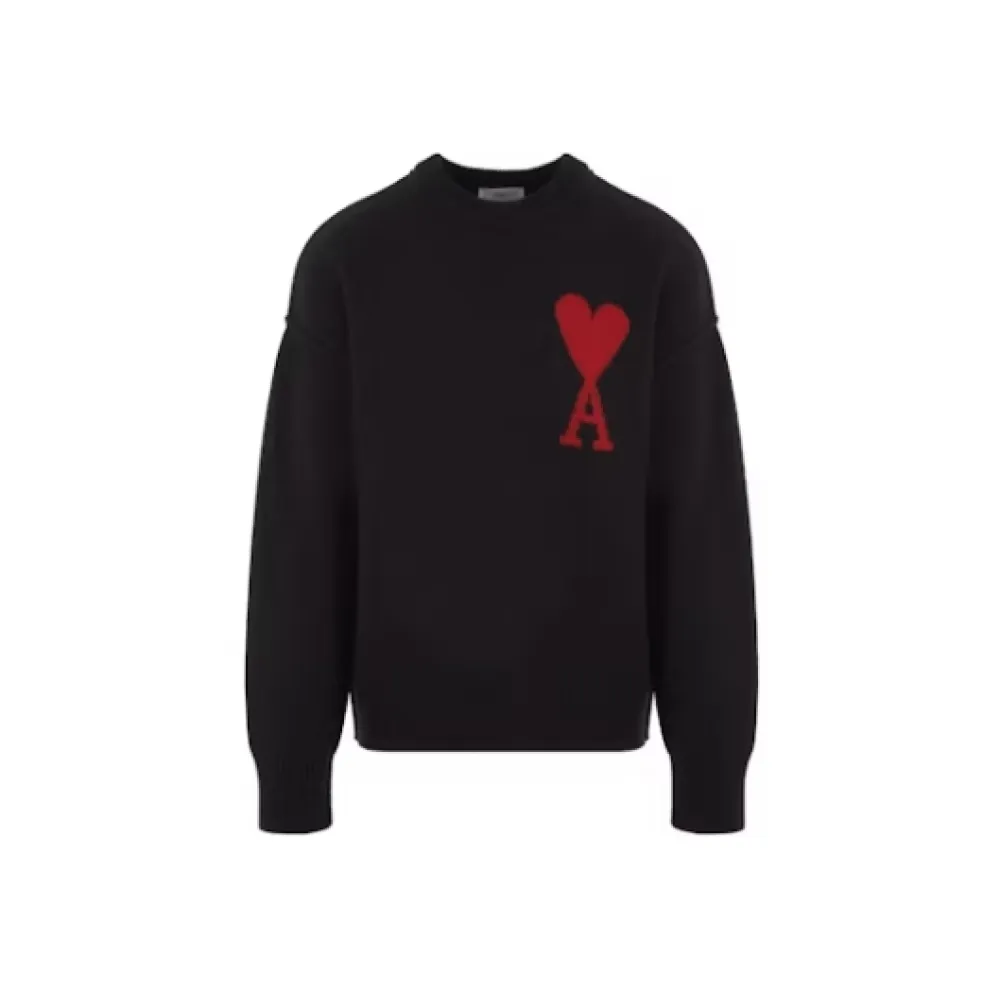 Ami Paris Ami De Coeur Sweater Black/Red