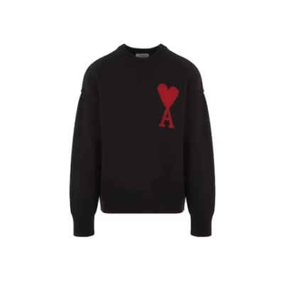 Ami Paris Ami De Coeur Sweater Black/Red 01