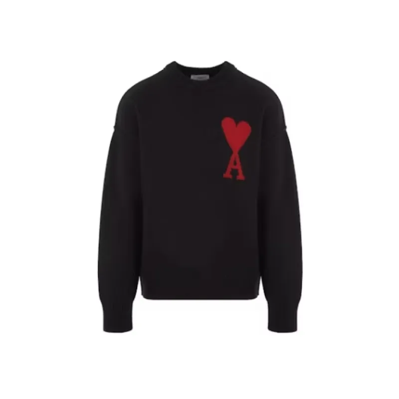 Ami Paris Ami De Coeur Sweater Black/Red