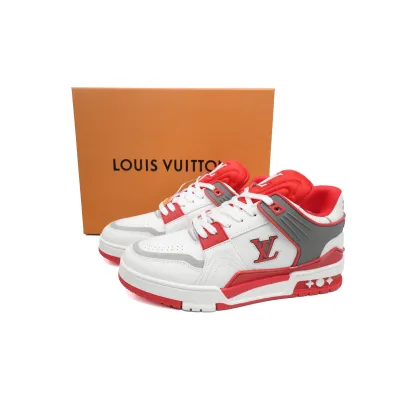 PKGoden LOUIS VUITTON Trainer White Red Gray 02