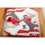 PKGoden LOUIS VUITTON Trainer White Red Gray