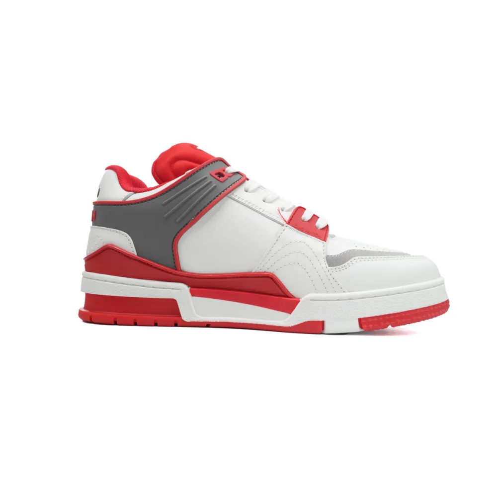 PKGoden LOUIS VUITTON Trainer White Red Gray