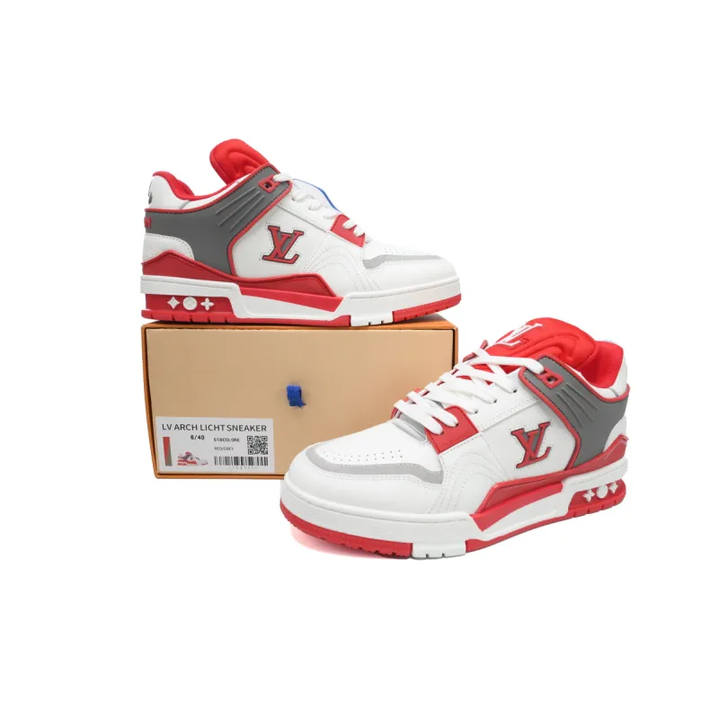 PKGoden LOUIS VUITTON Trainer White Red Gray