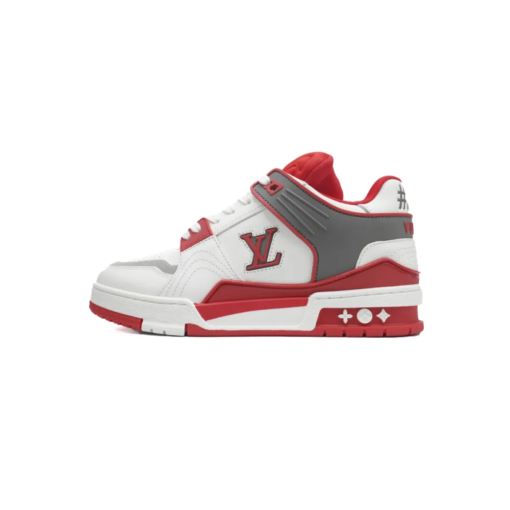 PKGoden LOUIS VUITTON Trainer White Red Gray