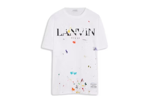 Lanvin x Gallery Dept. Logos Printed T-Shirt With Paint Marks White