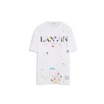 Lanvin x Gallery Dept. Logos Printed T-Shirt With Paint Marks White