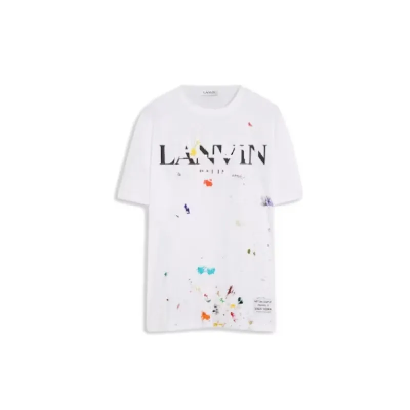 Lanvin x Gallery Dept. Logos Printed T-Shirt With Paint Marks White