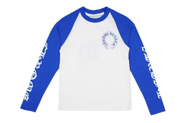 Chrome Hearts CH Baseball Shirt, White/Blue