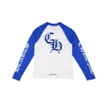 Chrome Hearts CH Baseball Shirt, White/Blue