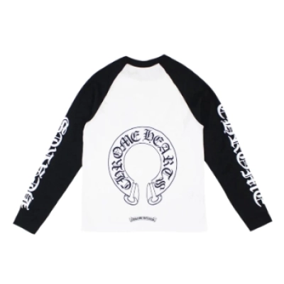Chrome Hearts Horseshoe Baseball Shirt, White/Black 02
